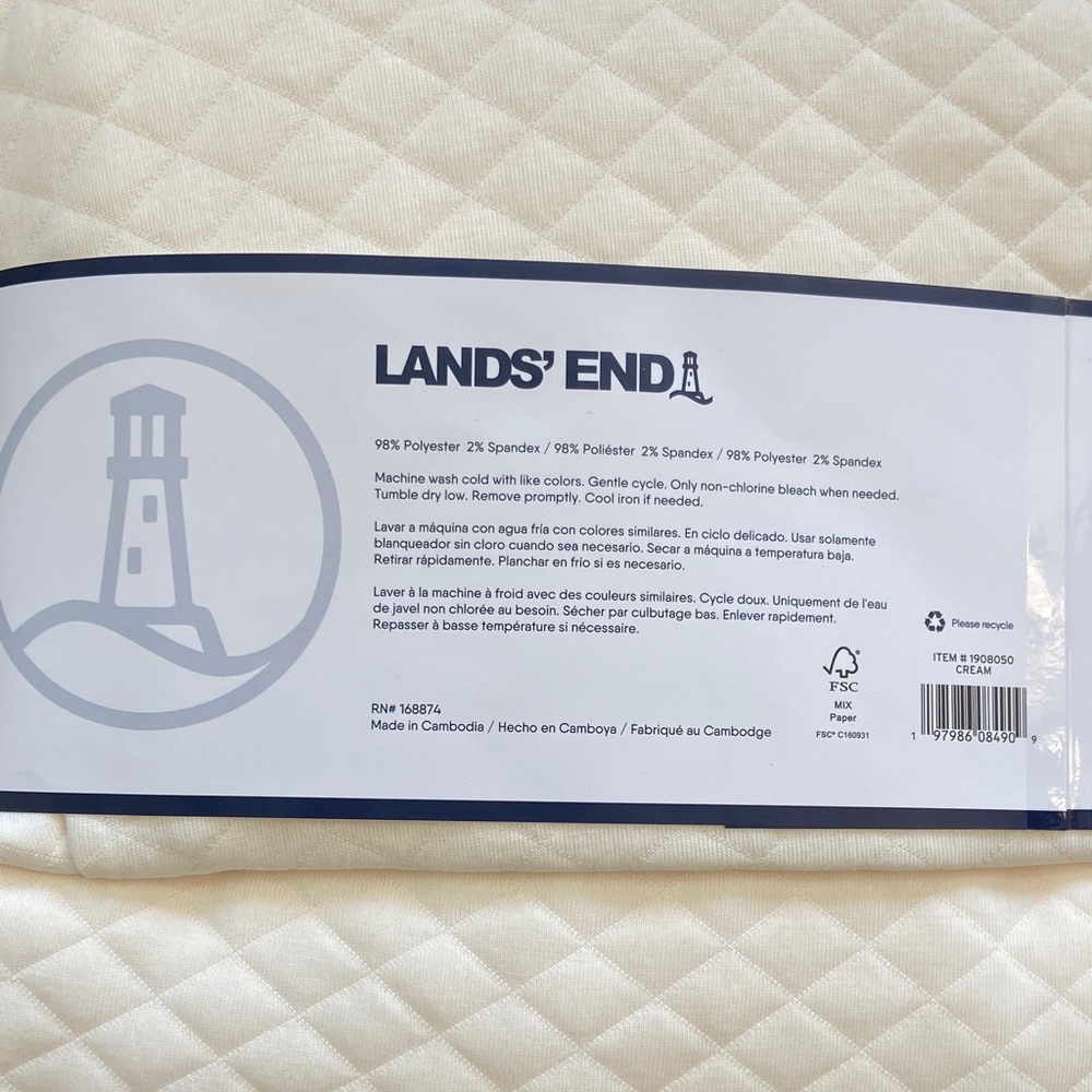 Lands' End NEW Cream Quilted Lounge Set Size Medium - Picture 9 of 9